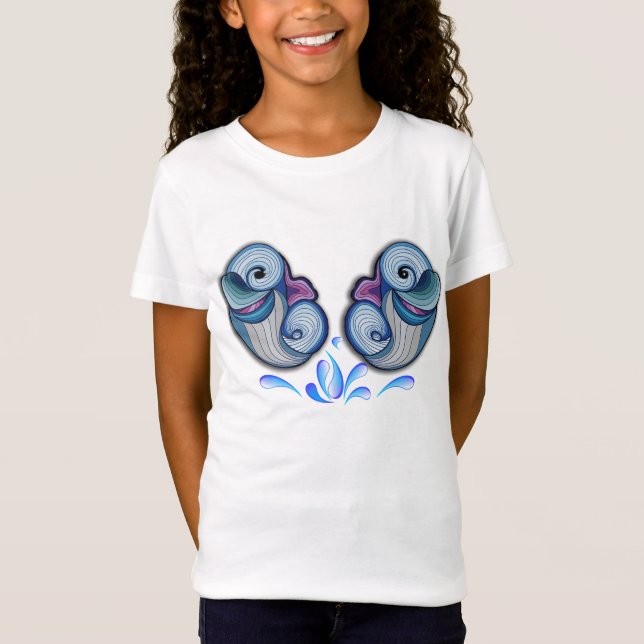 Abstract baby dolphins T-Shirt (Front)