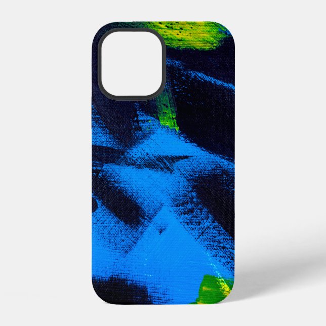 Abstract background. Acrylic black, yellow, blue,  iPhone Case (Back)
