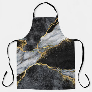 abstract background, black and white marble mosaic apron