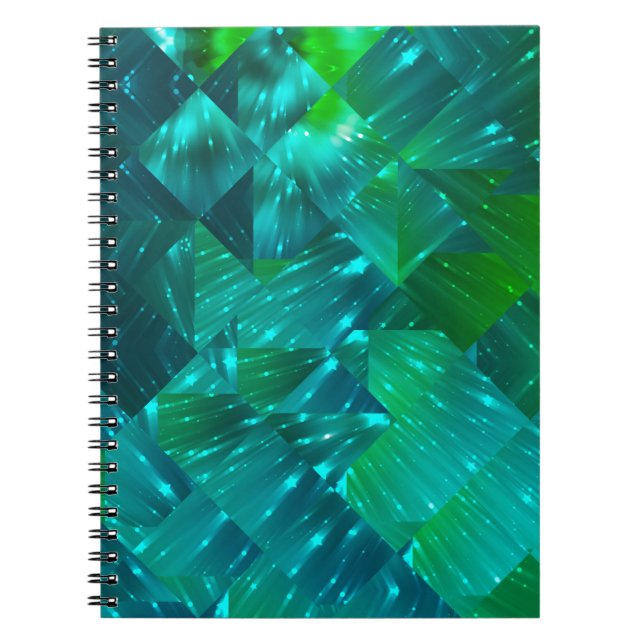 abstract background. blue and green mosaicbackgrou notebook (Front)