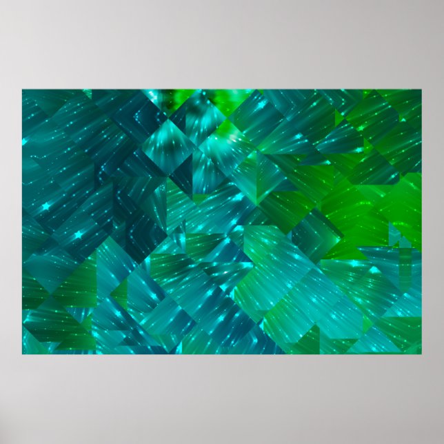 abstract background. blue and green mosaicbackgrou poster (Front)