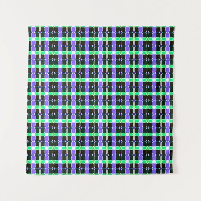 abstract background, colored tartan pattern, moder tapestry (Front)