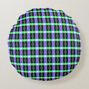 abstract background, coloured tartan pattern, mode round cushion