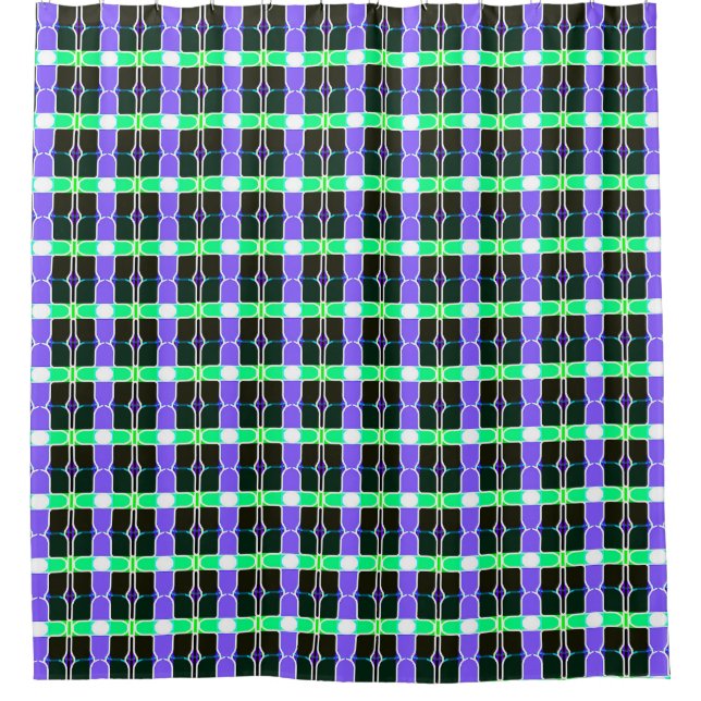 abstract background, coloured tartan pattern, mode shower curtain (Front)