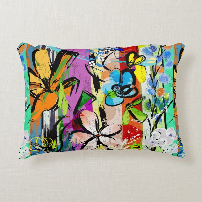 abstract background composition with flowers, with decorative cushion (Front)