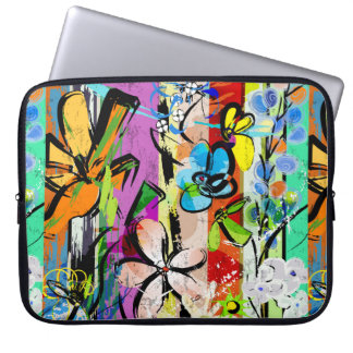 abstract background composition with flowers, with laptop sleeve