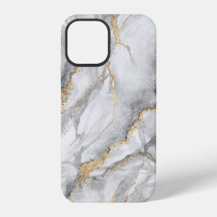 abstract background, creative texture of white mar iPhone 12 case