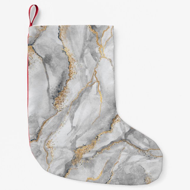 abstract background, creative texture of white mar small christmas stocking (Front)