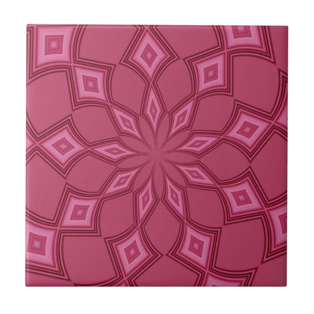 Abstract Background Fuschia Diamonds Tile (Front)