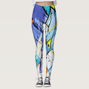 Abstract background, geometric lines, splashes. leggings