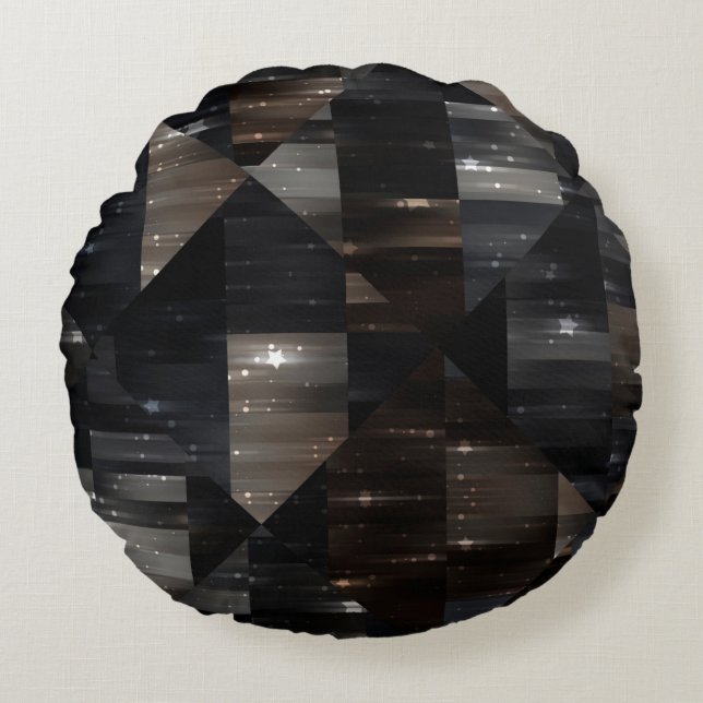 abstract background. grey mosaic illustration digi round cushion (Front)