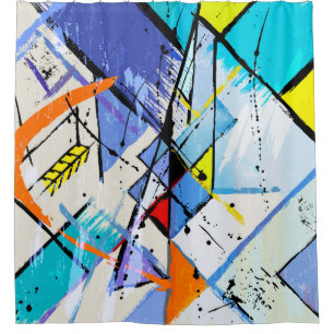 abstract background illustration, with strokes, sp shower curtain