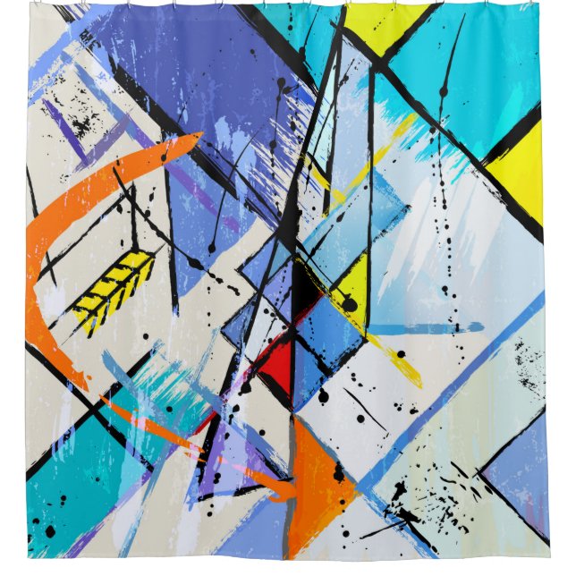 abstract background illustration, with strokes, sp shower curtain (Front)