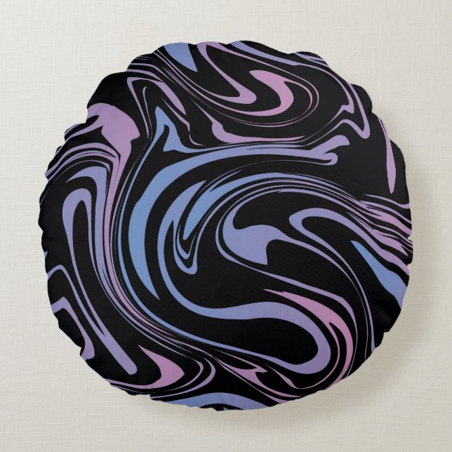 Abstract background. Liquid marble. Background flu Round Cushion (Front)