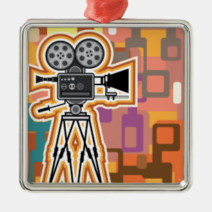 Abstract Background Movie Projector Film camera Metal Tree Decoration