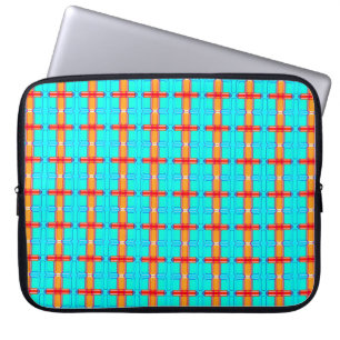 abstract background multicolored gingham pattern laptop sleeve