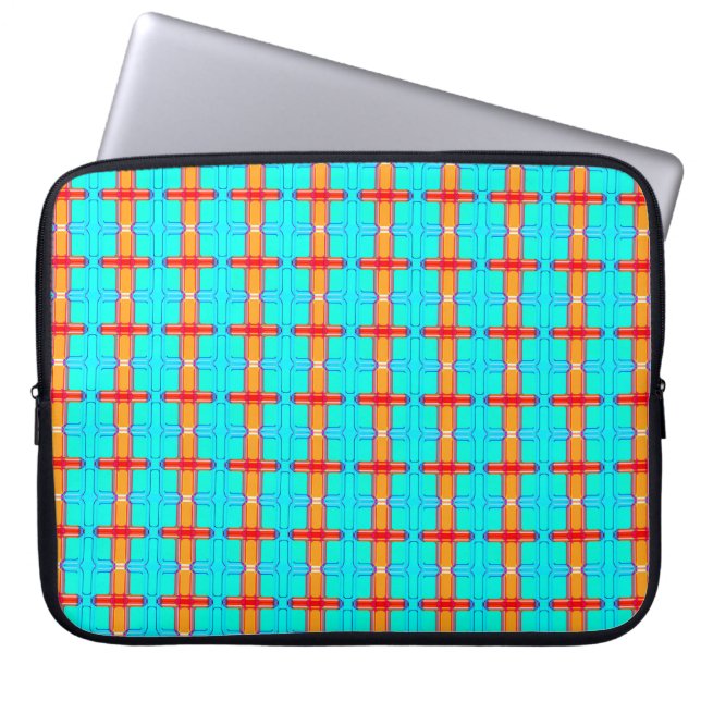 abstract background | multicolored gingham pattern laptop sleeve (Front)