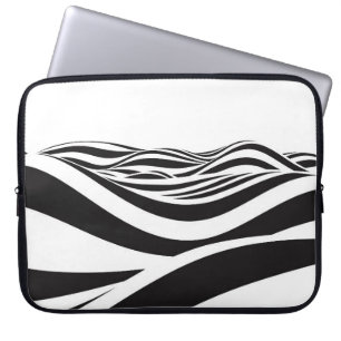Abstract background of waves. 3D optical illusion- Laptop Sleeve