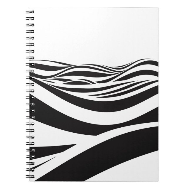 Abstract background of waves. 3D optical illusion- Notebook (Front)