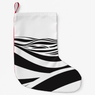 Abstract background of waves. 3D optical illusion- Small Christmas Stocking