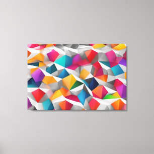 Abstract background polygon colourful canvas print