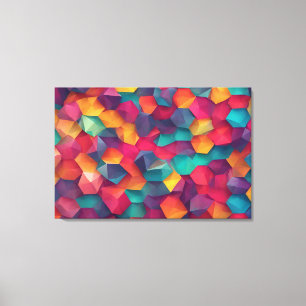 Abstract background polygon colourful canvas print