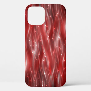 abstract background. red background with waves and iPhone 12 case