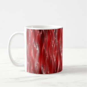 abstract background. red background with waves and coffee mug