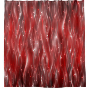 abstract background. red background with waves and shower curtain
