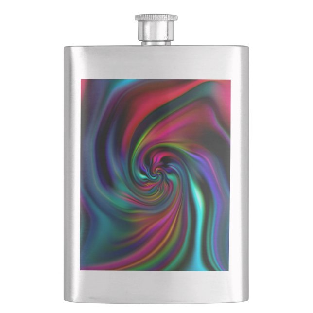 Abstract Background Spirals Soft I Hip Flask (Front)