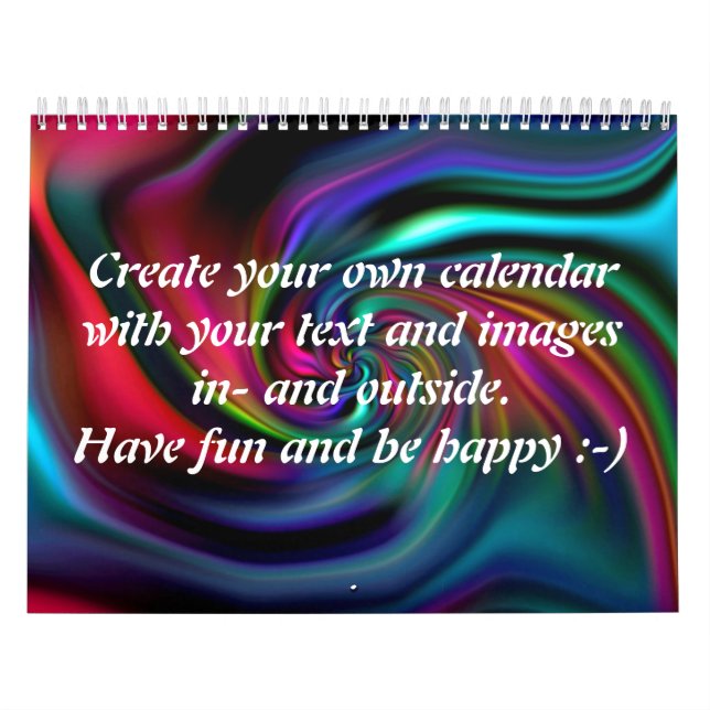 Abstract Background Spirals soft I + your text Calendar (Cover)
