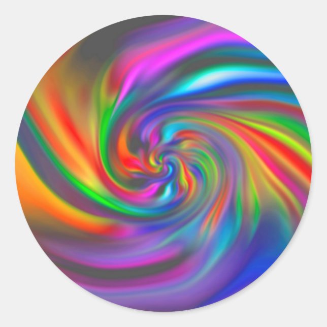 Abstract Background Spirals Soft II Classic Round Sticker (Front)