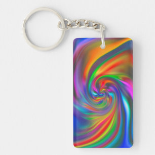 Abstract Background Spirals Soft II Key Ring