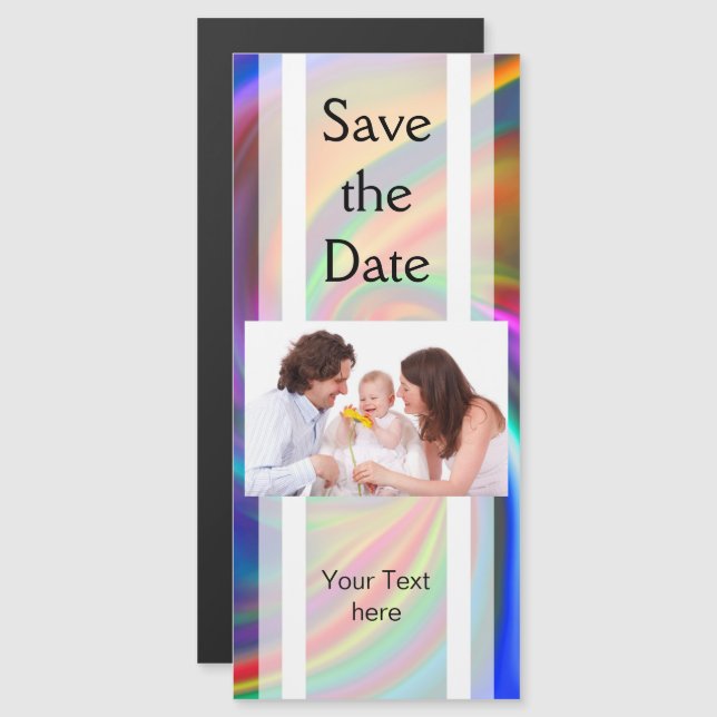 Abstract Background Spirals soft II + your text Magnetic Invitation (Front/Back)