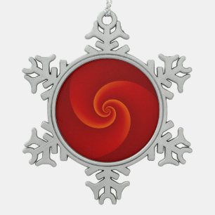 Abstract Background Spirals soft III Snowflake Pewter Christmas Ornament