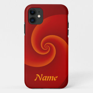 Abstract Background Spirals soft III + your text iPhone 11 Case