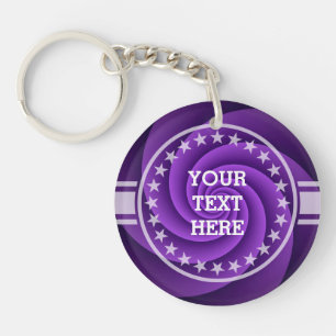 Abstract Background Spirals soft IV + your text Key Ring
