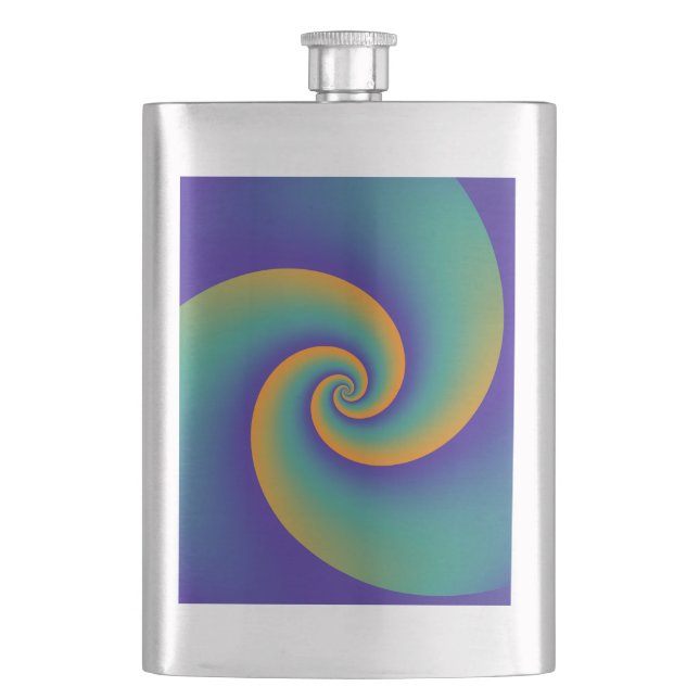 Abstract Background Spirals soft V Hip Flask (Front)