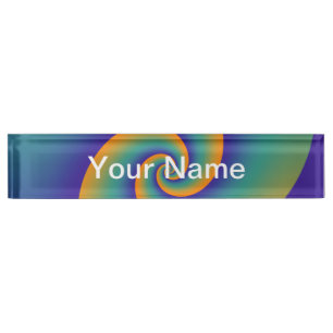 Abstract Background Spirals soft V + your text Nameplate
