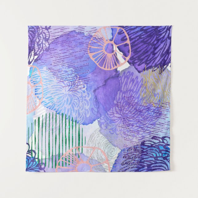 Abstract background watercolor tapestry (Front)