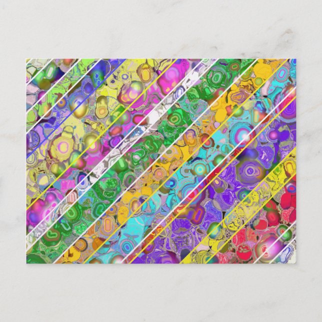 Abstract background with coloured stripes. postcard (Front)