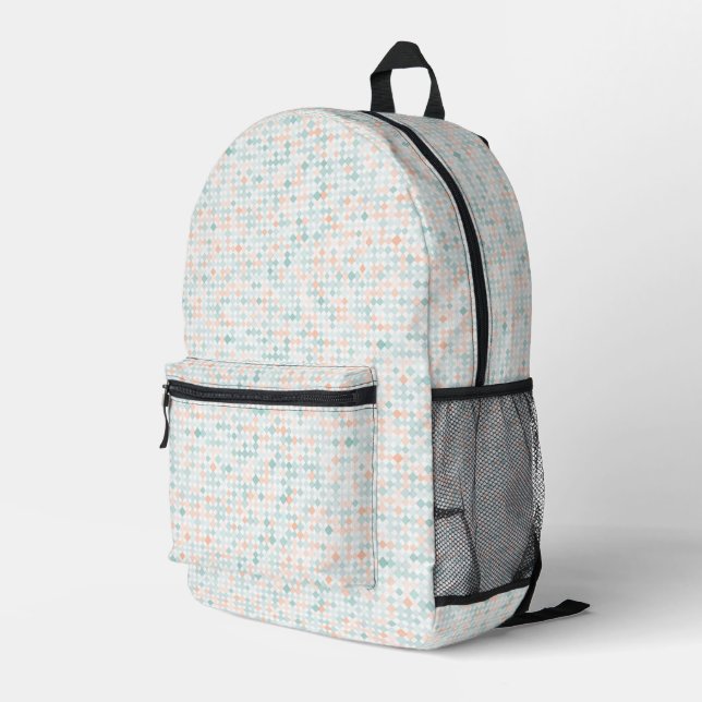 Abstract background with mixed small spots printed backpack (Back Corner Right)