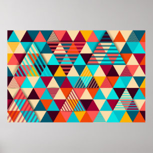 Abstract background with triangle shapes. Modern g Poster