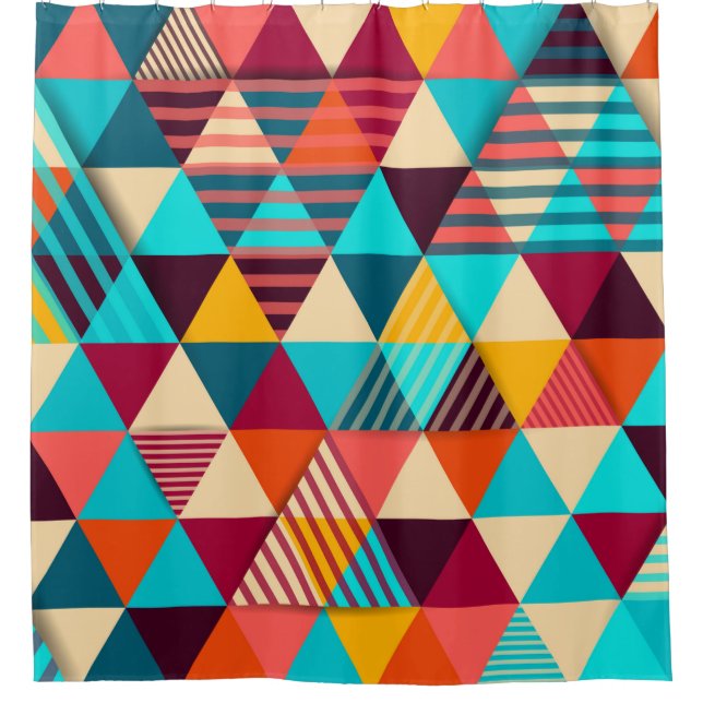 Abstract background with triangle shapes. Modern g Shower Curtain (Front)