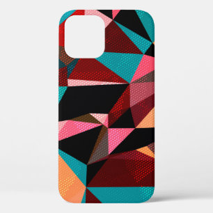 Abstract background with triangles and colorful ge iPhone 12 case
