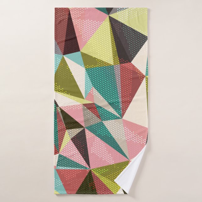 Abstract background with triangles and colourful g bath towel (Bath Towel)