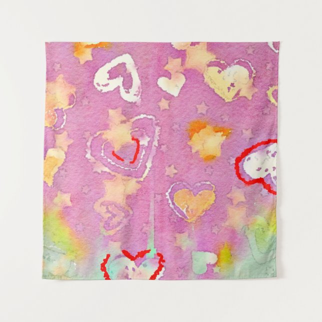abstract background with watercolor texture, Oil p Tapestry (Front)