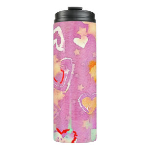 abstract background with watercolor texture, Oil p Thermal Tumbler