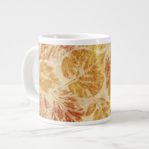 Abstract backgrounds, watercolor, leaves large coffee mug