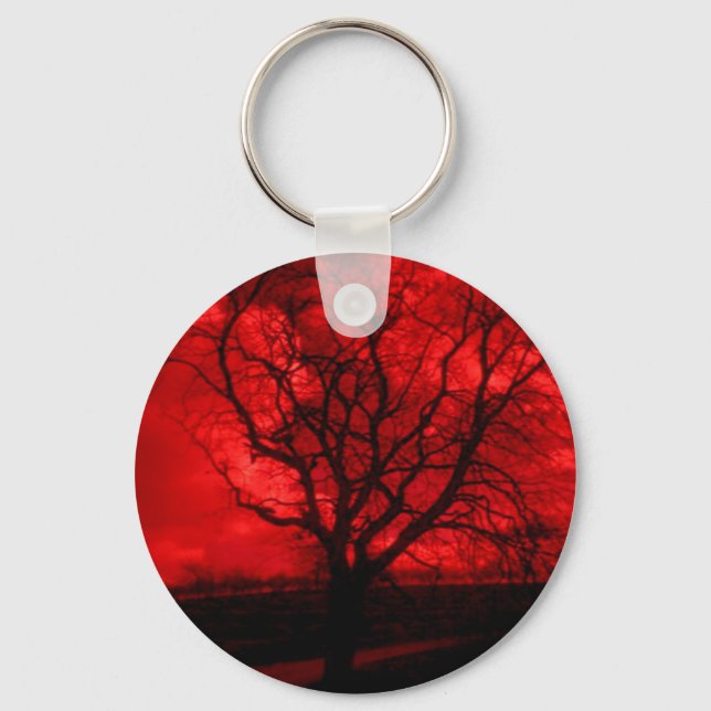 Abstract Bald Tree Key Ring (Front)